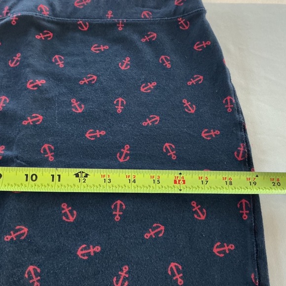 Old Navy Short Pencil Skirt Womens L Navy Blue Red Anchors Stretch Pull On - Picture 5 of 8